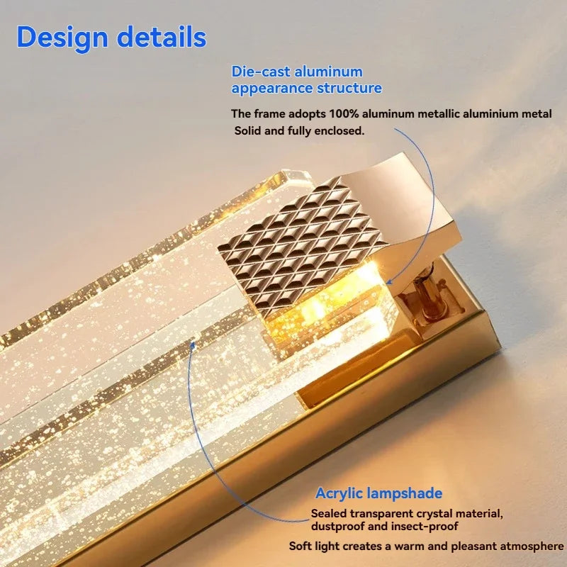 Modern Light Outdoor LED Wall Light Transparent Crystal with Bubble Style for Villa Porch Patio and Garden Lighting Lamps