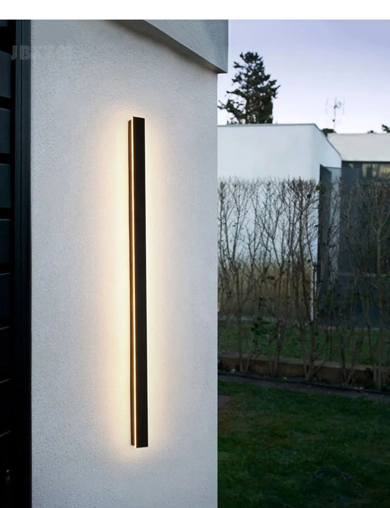 IP65 waterproof wall lamp minimalist led outdoor wall lamp black balcony terrace outdoor wall villa garden wall washer lamp