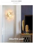 Creative Matte Metal Golden Base with LED Bubble Water Pattern Glass Round Shade Wall Sconce Bedside Lamp