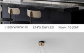 2026 Pendant Light For Bedroom Living Room Kitchen Dining Table Bar Home Decor Modern LED Glass Tile Suspension Lamp Smoke Gray