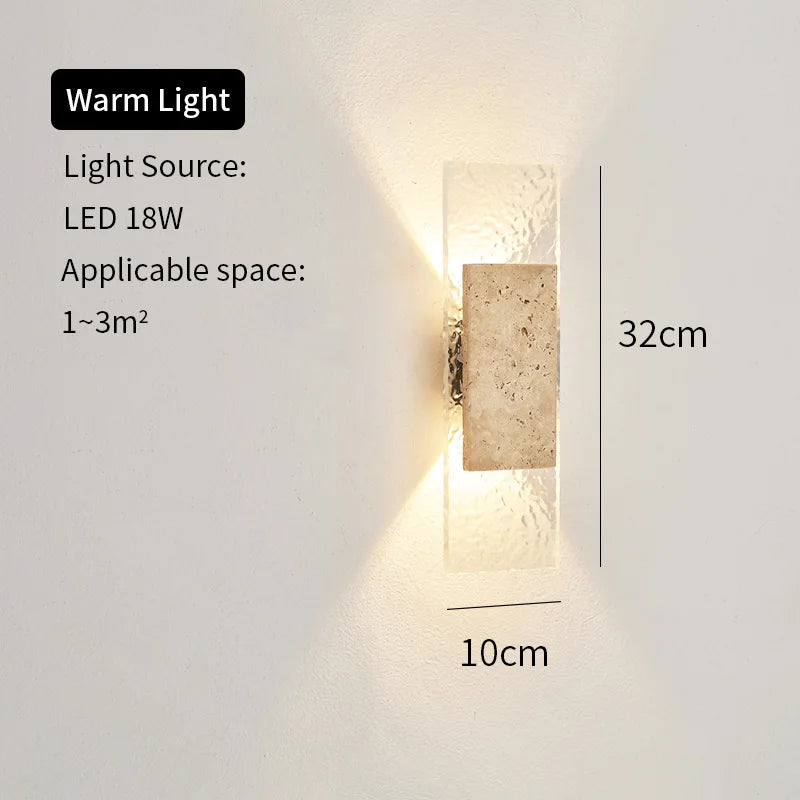Outdoor Waterproof Wall Lamps Strip Natural stone Wall Lights 18W LED  Porch Wall Sconces  Bedroom Exterior Lighting Fixtures