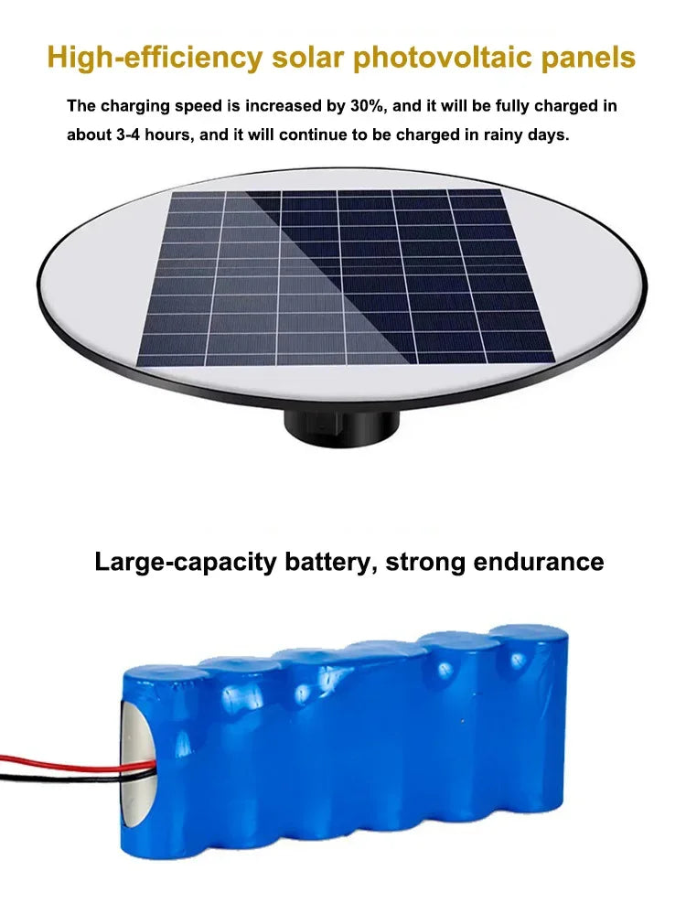 Solar Street Light 300W 400W 500W Waterproof Yard Lamp PIR Motion Sensor Garden Outdoor UFO Lighting with Remote