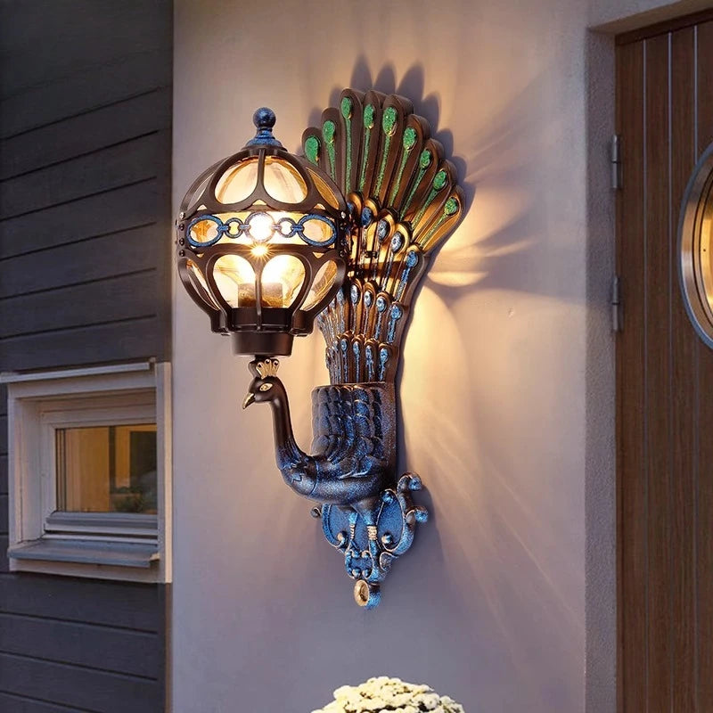 Outdoor courtyard pillar wall lamp waterproof terrace retro courtyard villa exterior wall balcony outdoor courtyard lamp