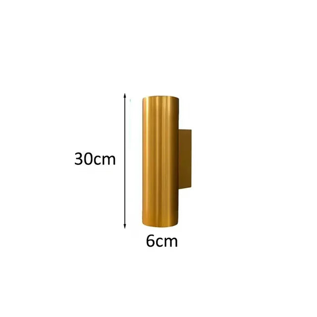 Modern Gold Pipe Wall Lamps Tube Light Home Decor Bathroom Bedroom Lamp Wall Sconces Led Mirror Light Loft Background lighting