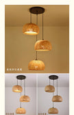 2026 Newest Bamboo Pendant Lamps Ceiling Lights Rattan Wicker Lustre Hand Knit Braiding Suspended Home Dining Braided Decor Hot
