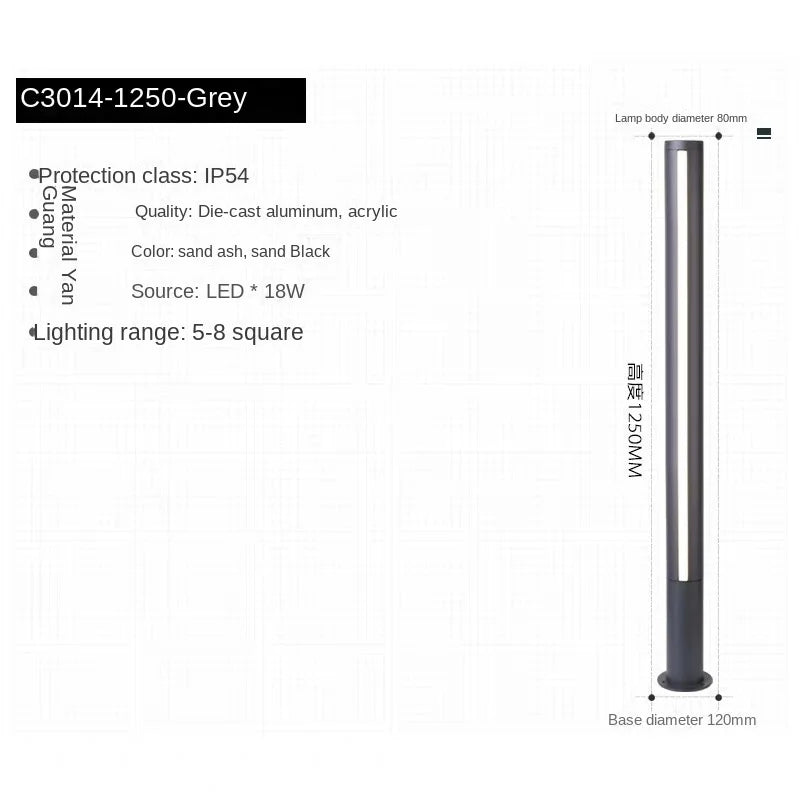 Home garden street lamp, road body with AC power supply, for landscape floodlighting