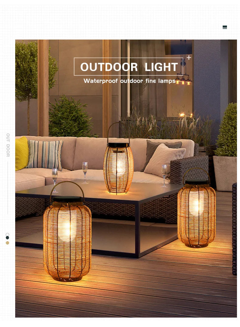 Solar GardenGarden Lawn Outdoor Portable Light Hanging Light Japanese Floor Light Balcony