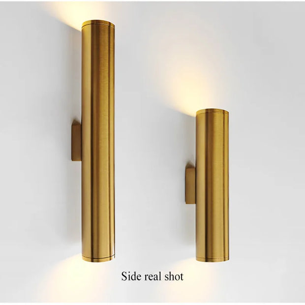 Modern Gold Pipe Wall Lamps Tube Light Home Decor Bathroom Bedroom Lamp Wall Sconces Led Mirror Light Loft Background lighting