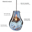 Designer Creative Stained Glass Single Chandeliers, Nordic Simple Bedside Cafe Dining Room Led Small Decorative Lighting