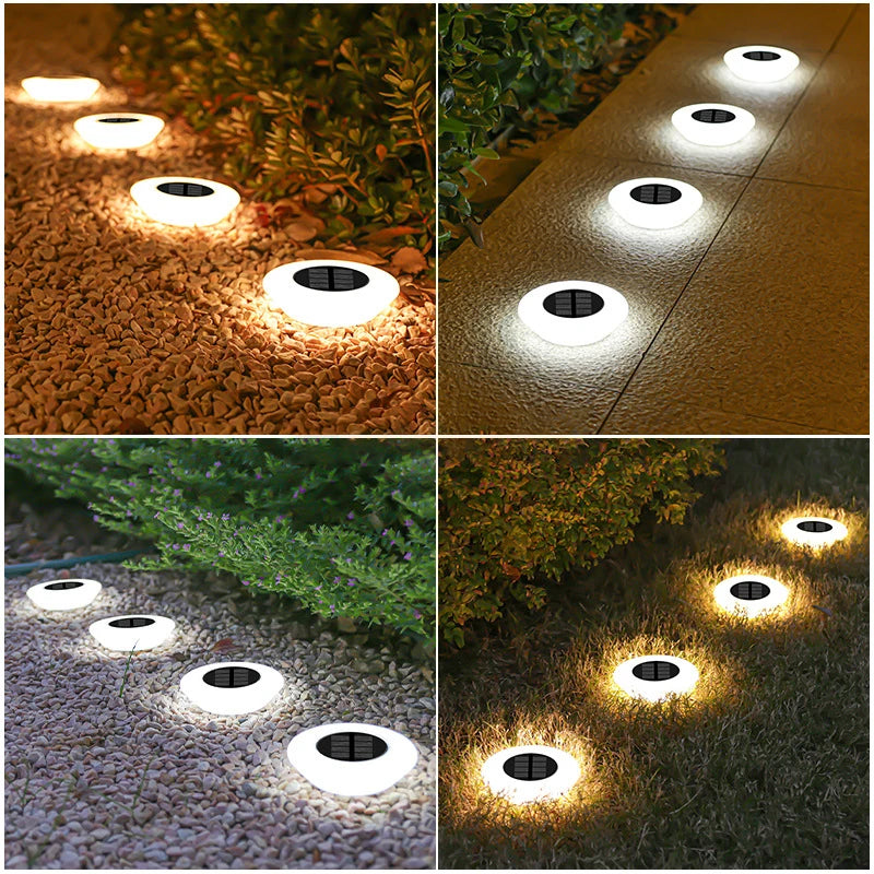 1/4PCS Solar Outdoor Lights 14LED Waterproof Lawn Lamp,360° Floor Lighting  for Garden Yard Driveway Patio Camping Summer Decor