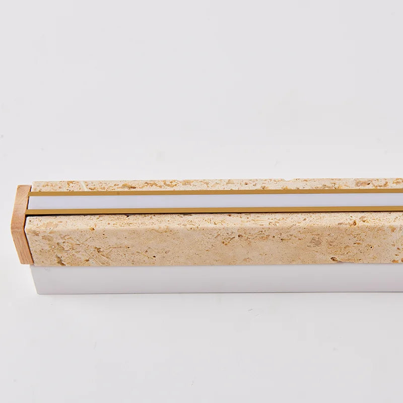 Long Strip Natural Stone Wall Lamp modern Bedroom Living Room Decoration Corridor Wall Sconce Yellow Travertine Lighting Fixture