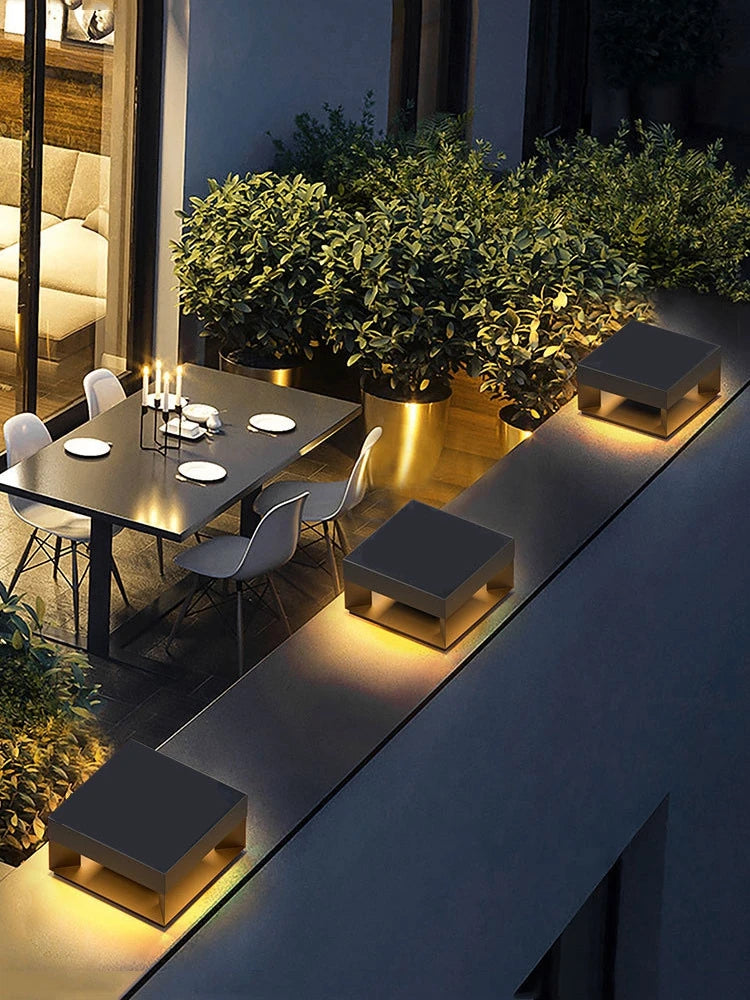 Modern Stainless Steel Door Post Lamp Villa Door Pillar Lamp Outdoor Waterproof Garden Lawn Lamp Landscape Lighting