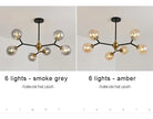 LED Glass Ball Chandelier Pendant Light for Indoor Decorative Lighting - Living Room Bedroom Dining Room