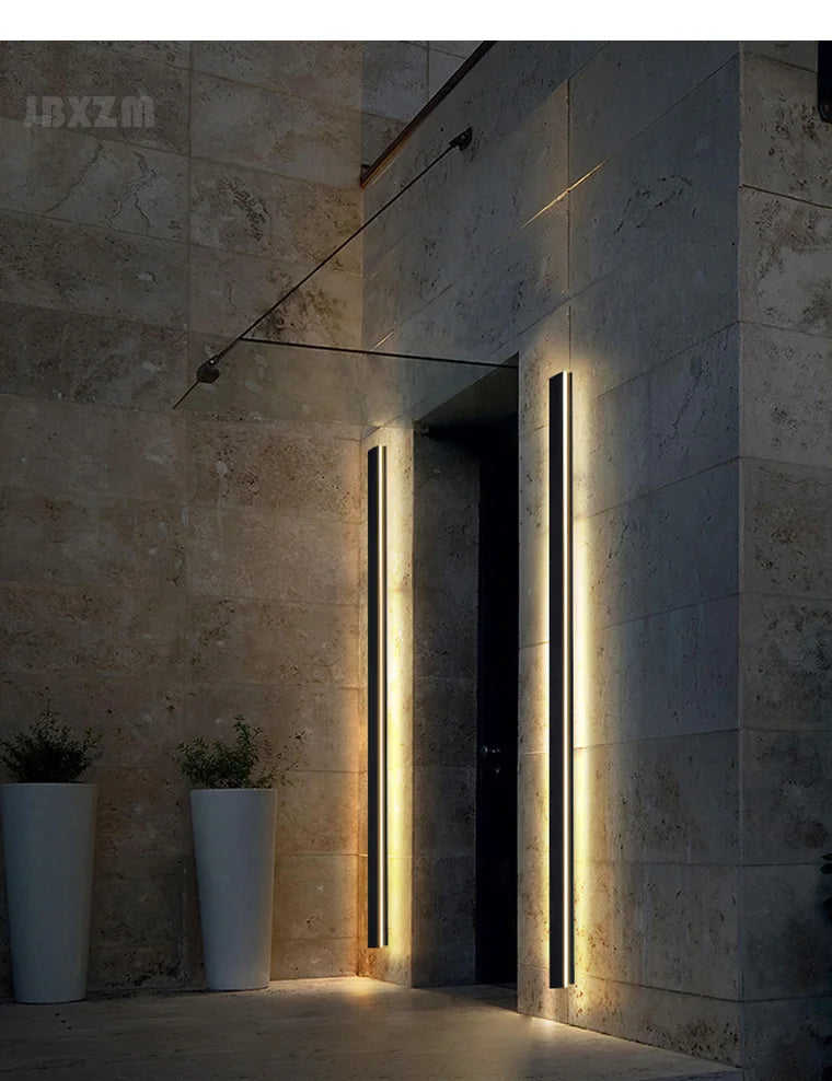 IP65 waterproof wall lamp minimalist led outdoor wall lamp black balcony terrace outdoor wall villa garden wall washer lamp