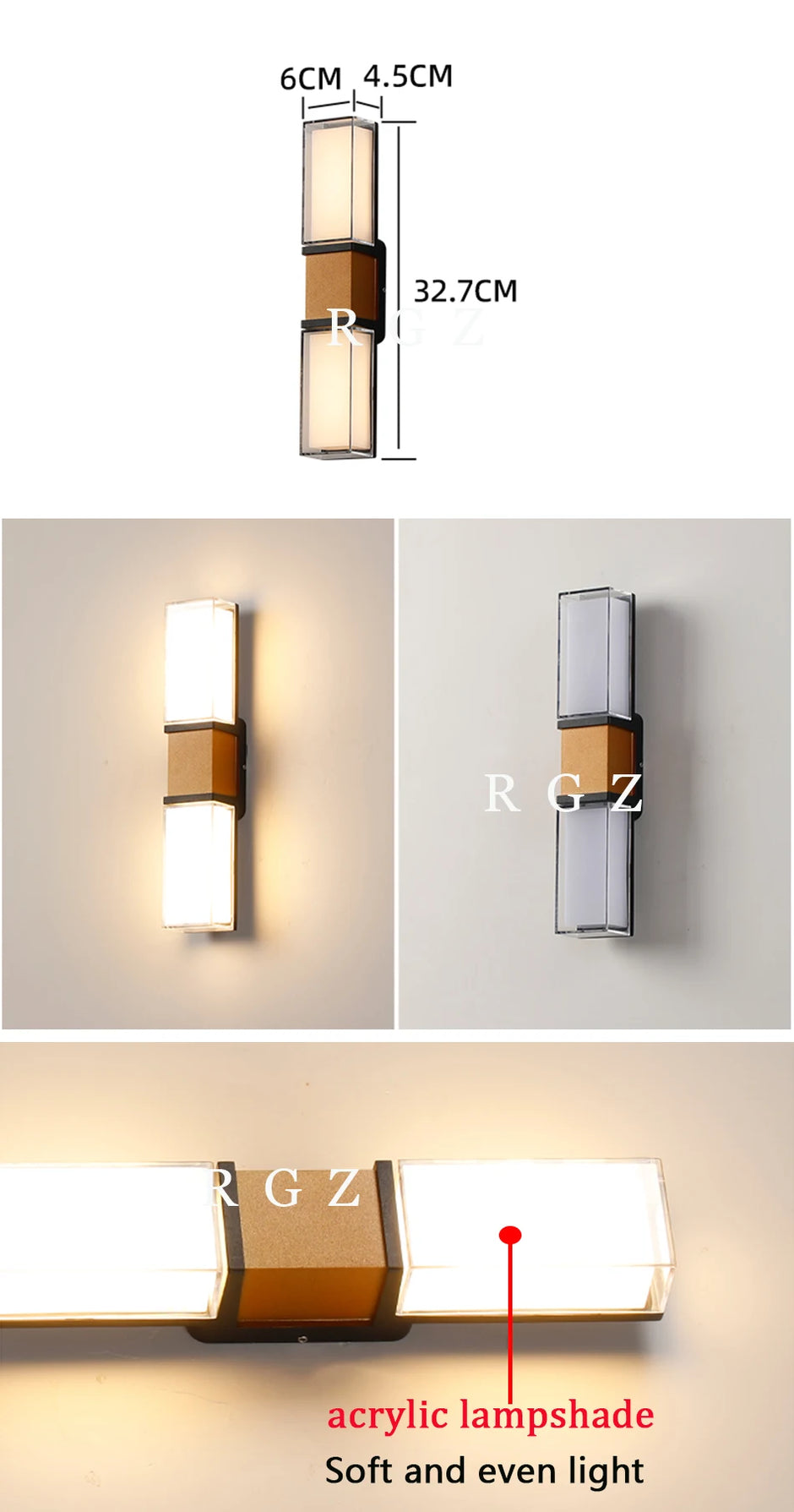 IP65 Waterproof 12W Outdoor Lighting Led Wall Lamp Modern Aluminum Surface Mounted Led Garden Stairs Porch Light AC110V 220V