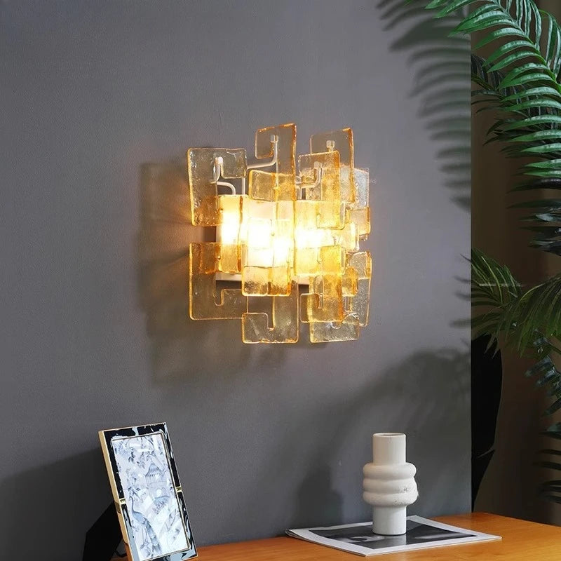 Modern Creative Vintage Glass Wall Lamps Living Dining Room Bedroom Sconces Hallway Bedsides LED Indoor Illumination Ornaments