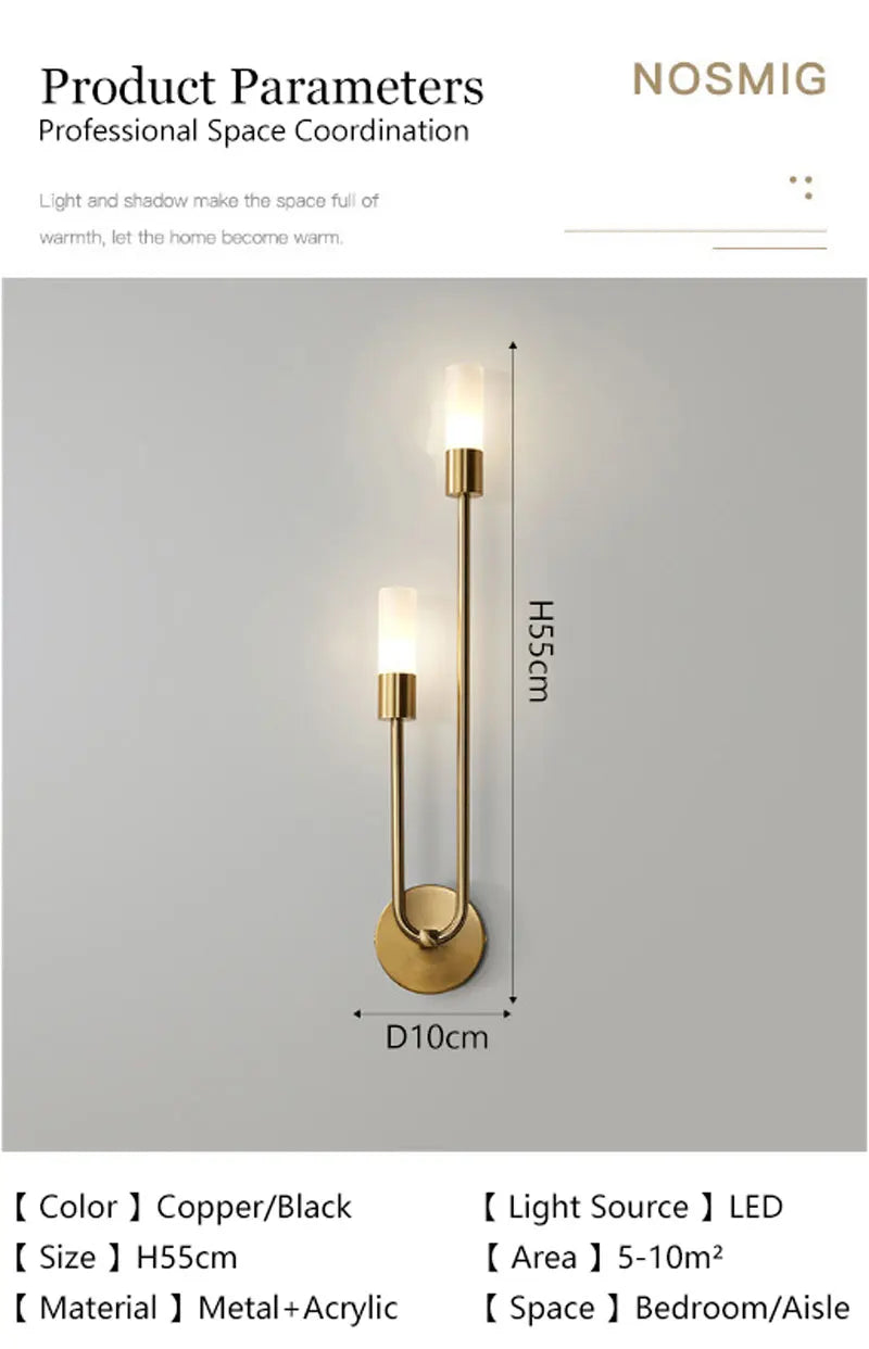 Black Gold LED Wall Lamps with G9 Light Bulb for Bedroom Bedside Interior LED Wall Lights Wall Sconce for Corridor Foyer Kitchen