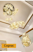 Starry Sky Staircase Chandelier Nordic Design Duplex Corridor Light Pendant Lights Apartment Hall