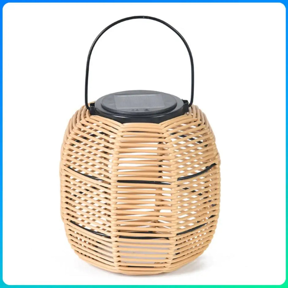 Solar Garden Light Ornaments 600mAh Imitation Rattan Lawn Projection Light Decor