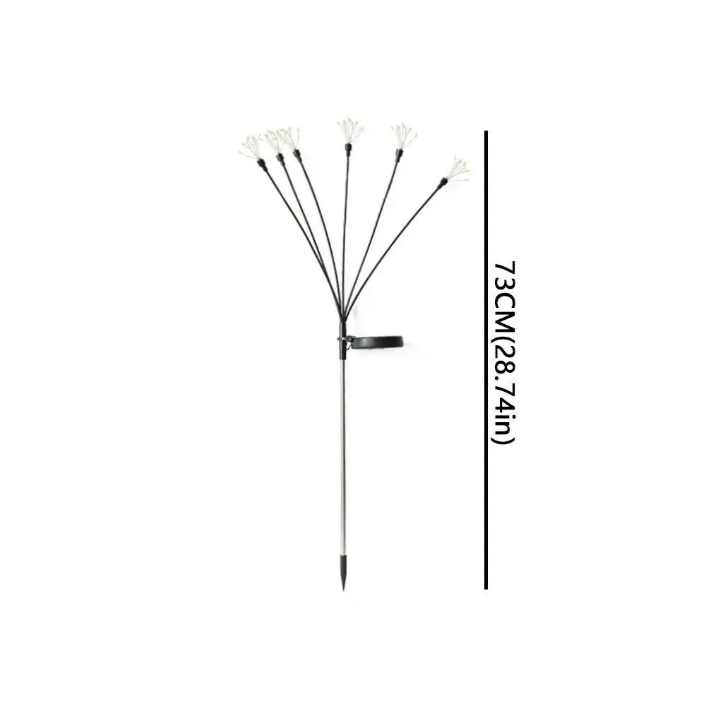 6/810 Heads Solar Light Waterproof Sparkling Stars LED Floral Firework 2 Modes Switching Ground Mounted Landscape Lighting