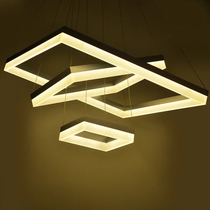 Free Shipping Modern Led Pendant Lights for Dining Room Living Room Rectangle Acrylic Led Pendant Lamp Fixture Lamparas Modernas