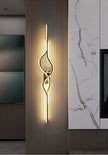 Modern Living Room Long Wall Lights with Anlter Design Gold Black TV Background Decorative Wall Lamp for Bedroom Remote Control