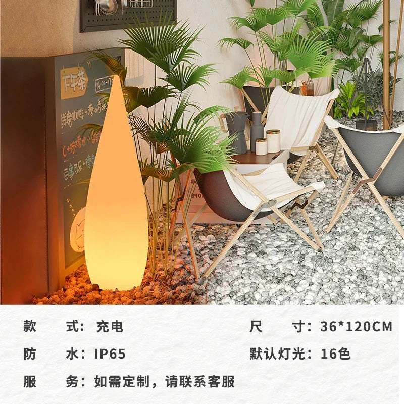 Water Drop Solar Outdoor Camping Lantern for Sunset Ambience Decoration Windproof Portable Camp Light for Tent Yard Garden