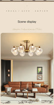 Wabi Sabi Glass Chandeliers For Dining Tables Living Room Kitchen Office Coffee Hanging Lamp Nordic Home Decor Ceiling Lights