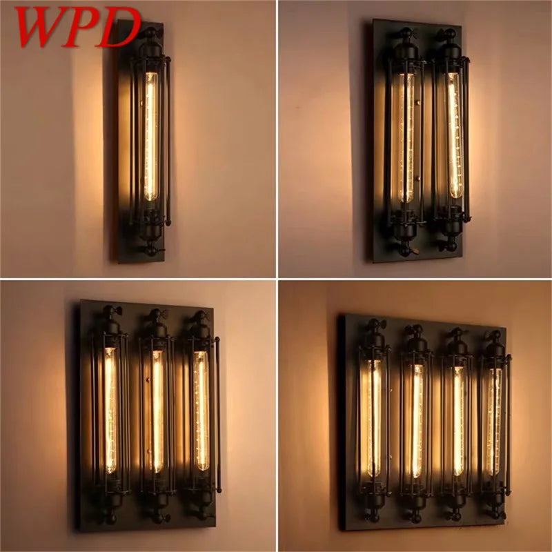 WPD Indoor Wall Lamps Fixtures LED Black Light Classical Lighting Loft  Sconces for Home Bar Cafe