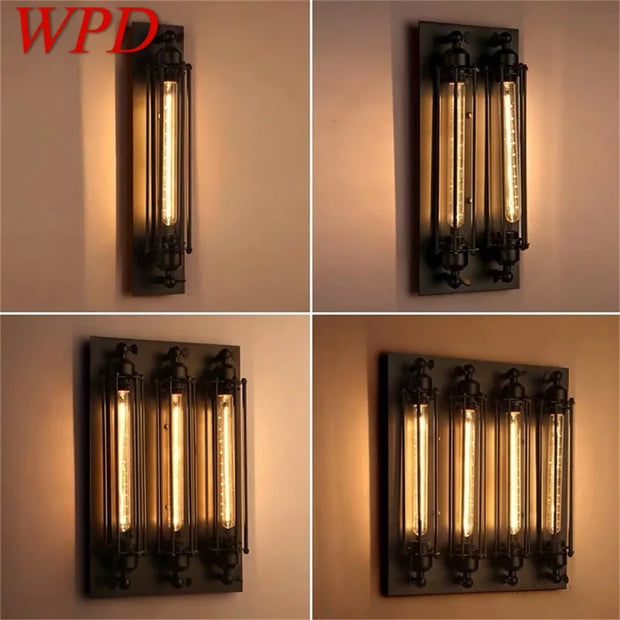 WPD Indoor Wall Lamps Fixtures LED Black Light Classical Lighting Loft  Sconces for Home Bar Cafe