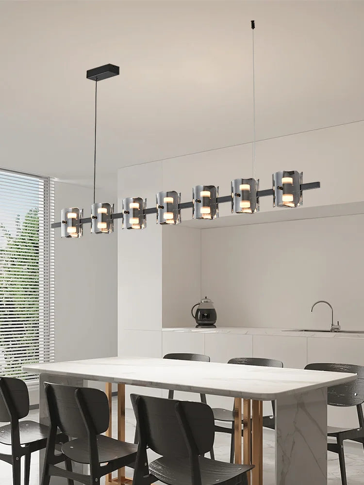 Modern Hanging Led Pendant Lights For Dining Room Kitchen Island long Bar Chandeliers decoration home decor Black light fixtures