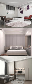 Steel Skyline Lights Modern Minimalist Linear Hallway Ceiling Lamp White Black Living Room Gallery Bedroom Ceiling Pendant Light