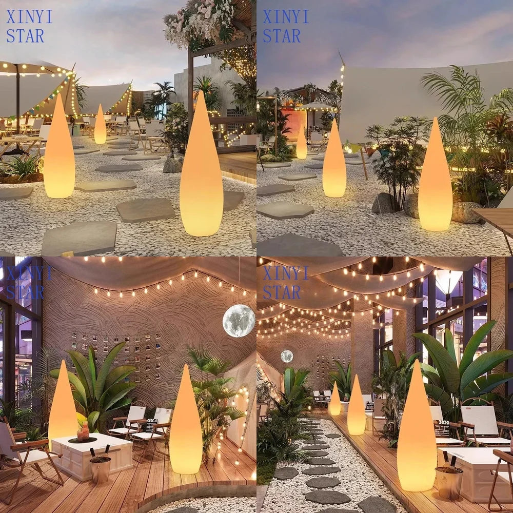 Water Drop Solar Outdoor Camping Lantern for Sunset Ambience Decoration Windproof Portable Camp Light for Tent Yard Garden