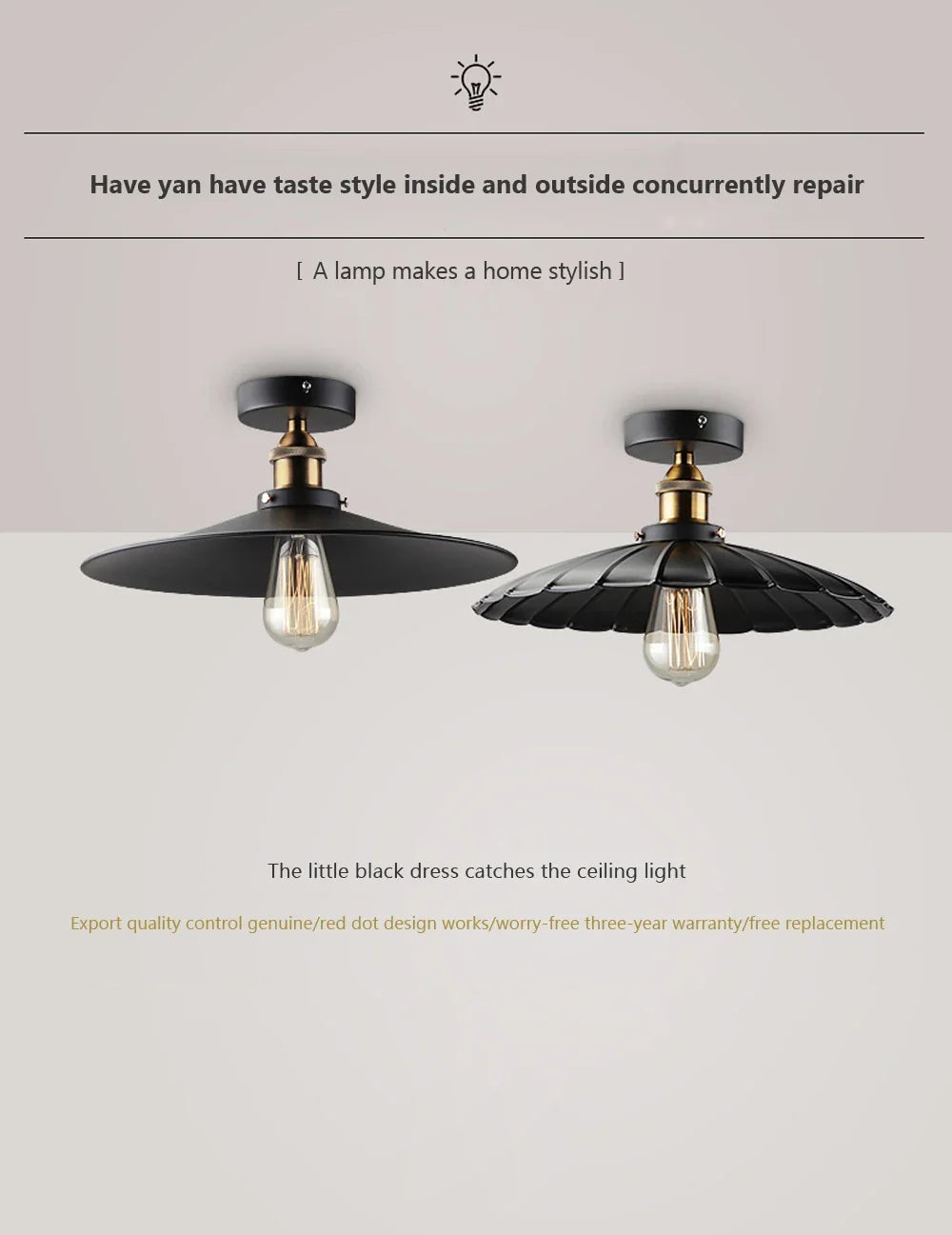 DAMIASMIL Retro Ceiling Lamp for Living Room Dining Room Bedroom Corridor Entrance Ceiling Lights E27 Indoor Lighting Fixtures