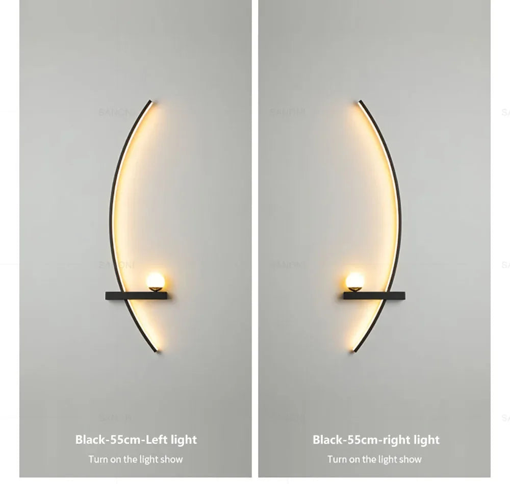 Nordic LED Wall Lamp Stripes Wall Sconce for Bedroom Bedside Living Room Study Stairs Home Decor Indoor Lighting Fixture Luster