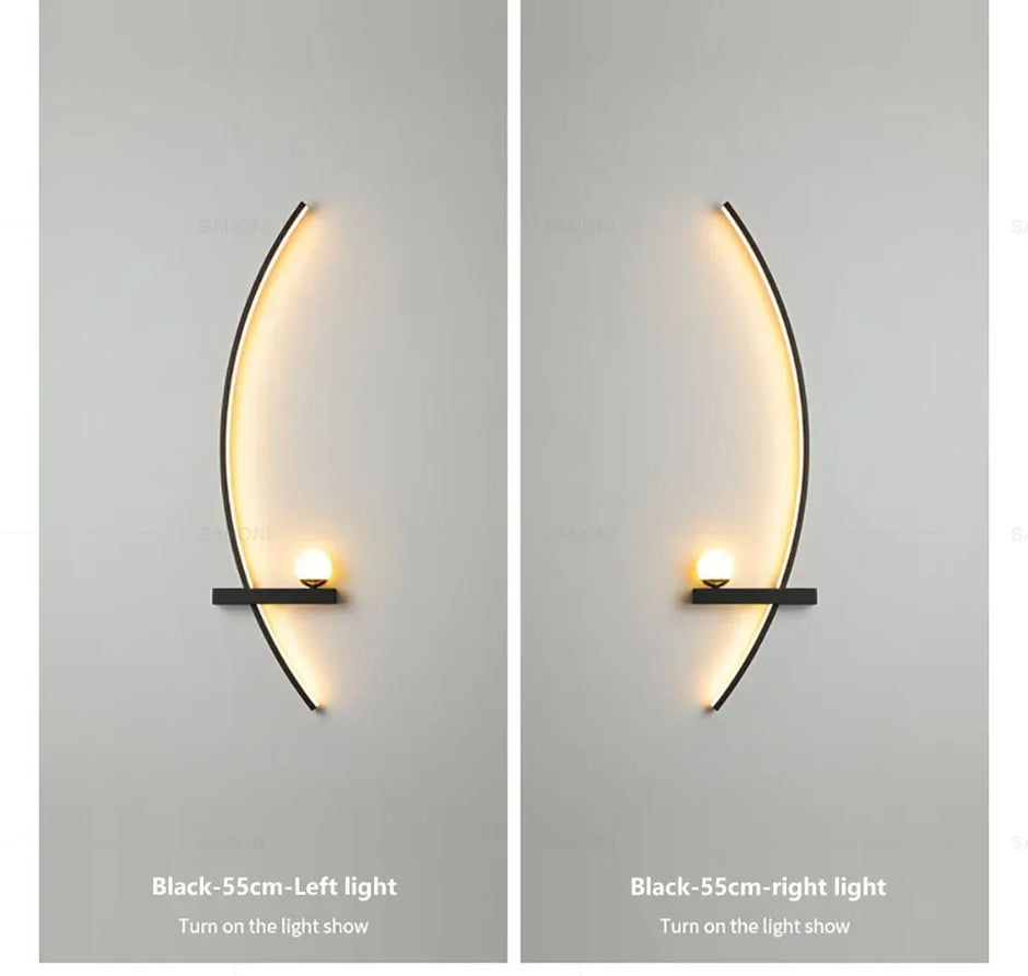 Nordic LED Wall Lamp Stripes Wall Sconce for Bedroom Bedside Living Room Study Stairs Home Decor Indoor Lighting Fixture Luster