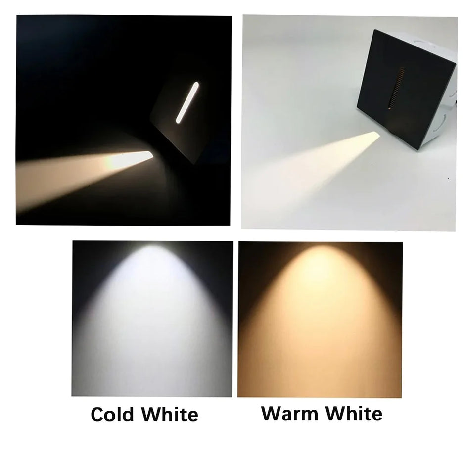 Led Recessed Step Lights Aluminum Embedded Wall Light Interior Nightlight for Stairway Hallway Lighting Living Room Decoration