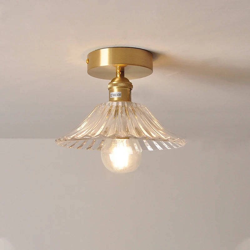 Modern Pendant Ceiling Lamp with Glass Shade for Kitchen Aisle Balcony Bedroom Home Art Deco Led Ceiling Lights Fixtures E27