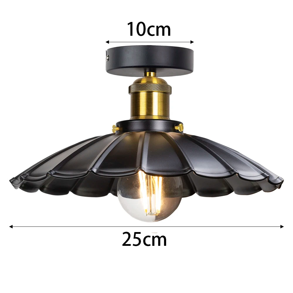 Retro Ceiling Lamp for Living Room Dining Room Bedroom Corridor Entrance Ceiling Lights E27 Indoor Lighting Fixtures