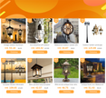 European Vintage Waterproof Street Lamp with Glass Bowls Outdoor Garden Landscape Lamp Bronze Aluminum Body E27 LED Bulb
