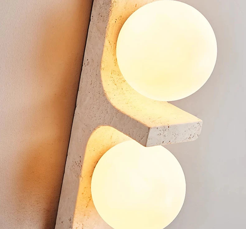 New Style Wall Light Sconce Natural Stone White Glass G9 Bulb Art Deco For Indoor Foyer Bedroom Dining Room