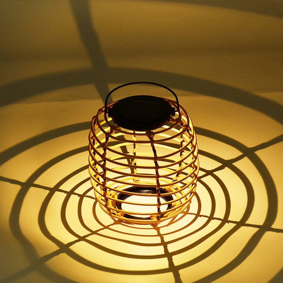 Solar Garden Light Ornaments 600mAh Imitation Rattan Lawn Projection Light Decor