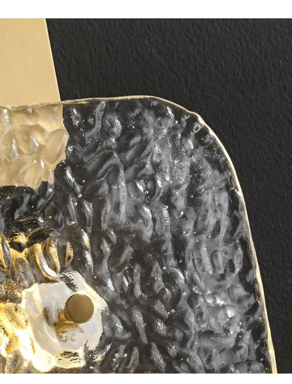 Postmodern Copper Crystal Square Wall Lamp Bedroom Bedside Hotel Villa Indoor Lighting Living Room Background Dector