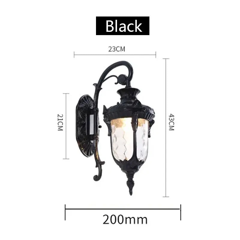 Europe Outdoor Wall Light Retro Garden Yard Porch Lamp Residential Balcony Exterior Waterproof Lighting E27 Glass Fixtures