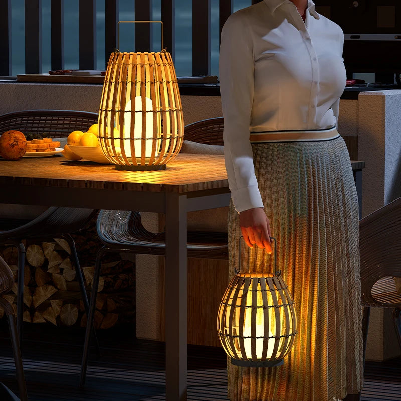 Solar Lights LED Floor Lamp Outdoor Waterproof Solar Energy Imitation Rattan Ambient Lamp Villa Gate Garden Courtyard lighting