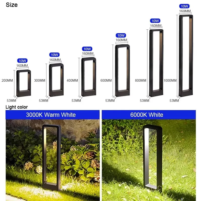 60Cm 80cm Waterproof Solar Garden Light Landscape Passage Highlighting Modern Light Emitting Diode Bollards Light