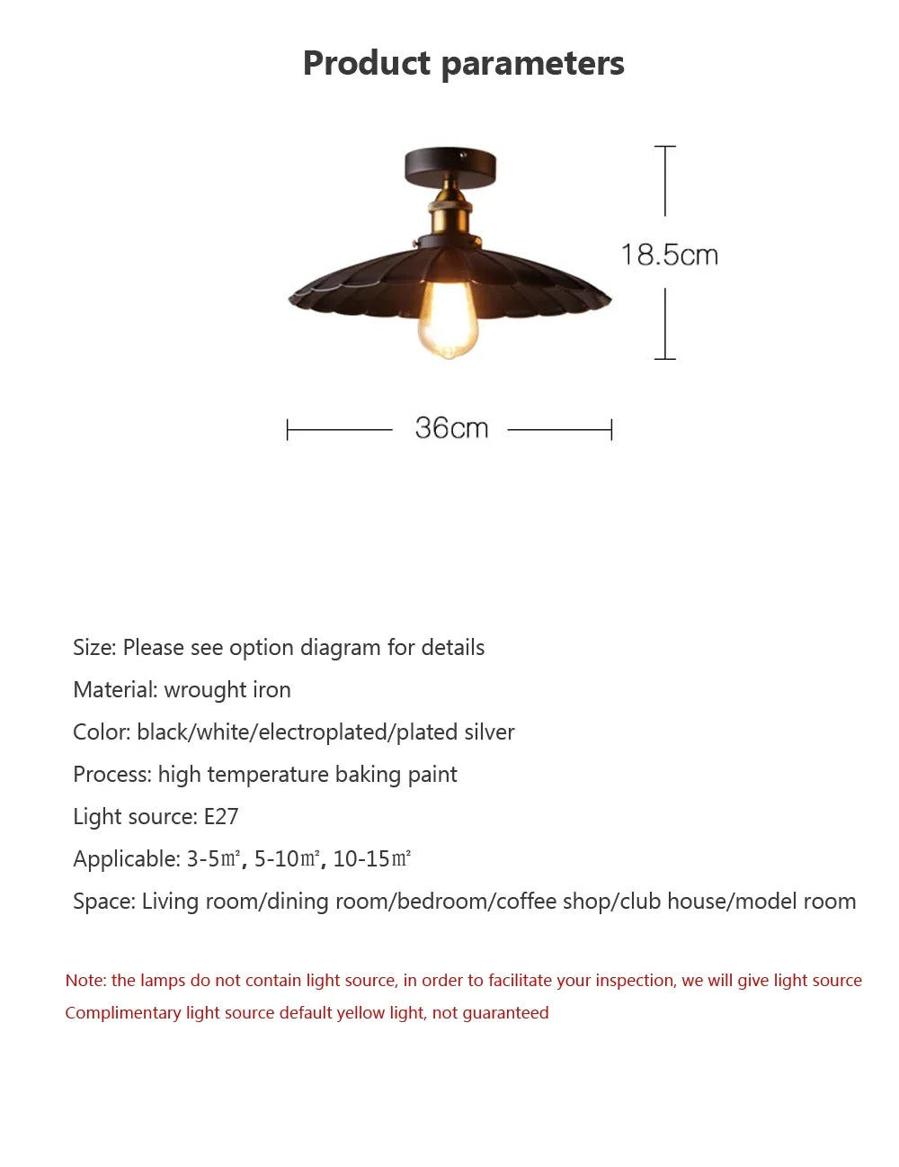 DAMIASMIL Retro Ceiling Lamp for Living Room Dining Room Bedroom Corridor Entrance Ceiling Lights E27 Indoor Lighting Fixtures
