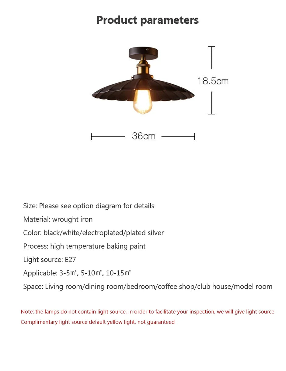 DAMIASMIL Retro Ceiling Lamp for Living Room Dining Room Bedroom Corridor Entrance Ceiling Lights E27 Indoor Lighting Fixtures