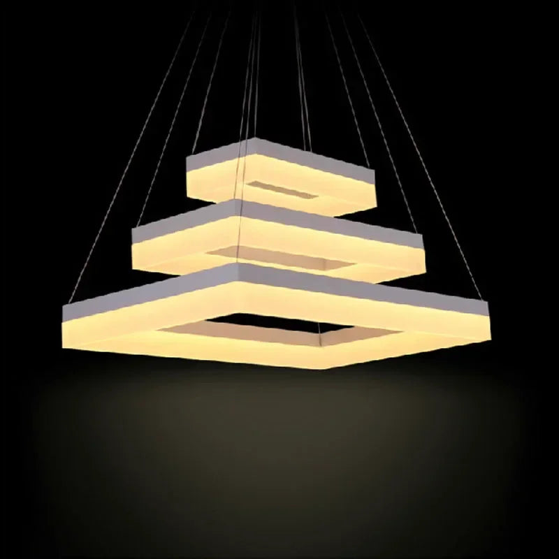 Free Shipping Modern Led Pendant Lights for Dining Room Living Room Rectangle Acrylic Led Pendant Lamp Fixture Lamparas Modernas