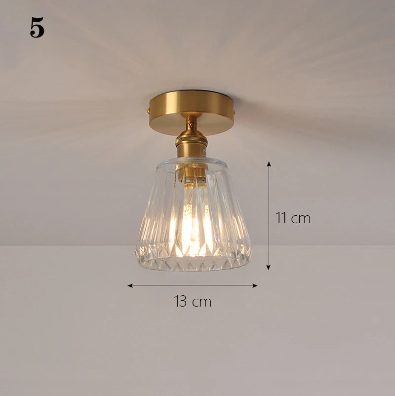 Modern Pendant Ceiling Lamp with Glass Shade for Kitchen Aisle Balcony Bedroom Home Art Deco Led Ceiling Lights Fixtures E27